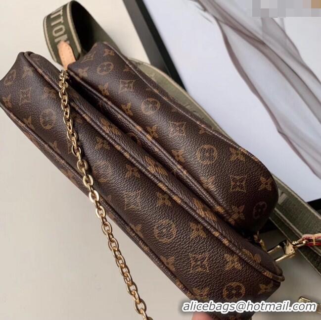 New Design Louis Vuitton Multi-Pochette Accessoires Triple Monogram Canvas Shoulder Bag M44813 Green 2024