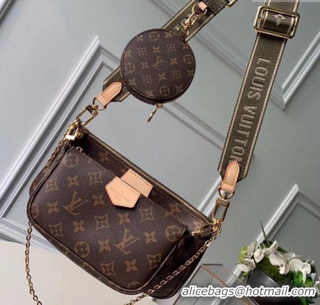 New Design Louis Vuitton Multi-Pochette Accessoires Triple Monogram Canvas Shoulder Bag M44813 Green 2024