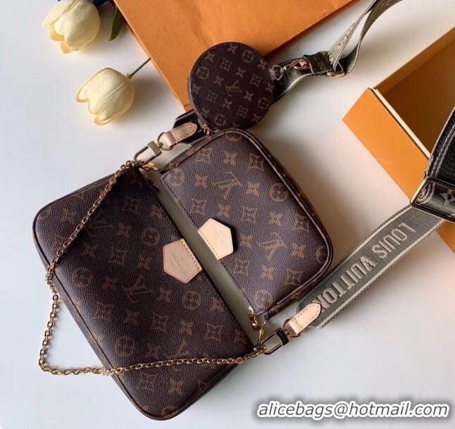 New Design Louis Vuitton Multi-Pochette Accessoires Triple Monogram Canvas Shoulder Bag M44813 Green 2024