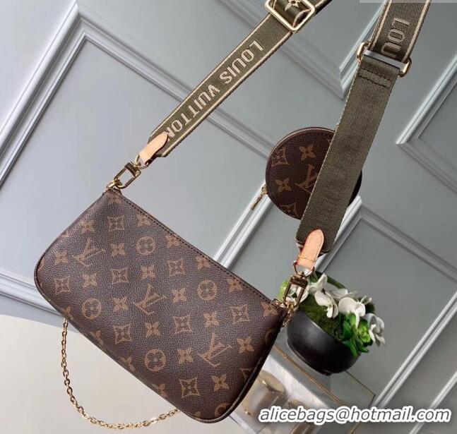 New Design Louis Vuitton Multi-Pochette Accessoires Triple Monogram Canvas Shoulder Bag M44813 Green 2024