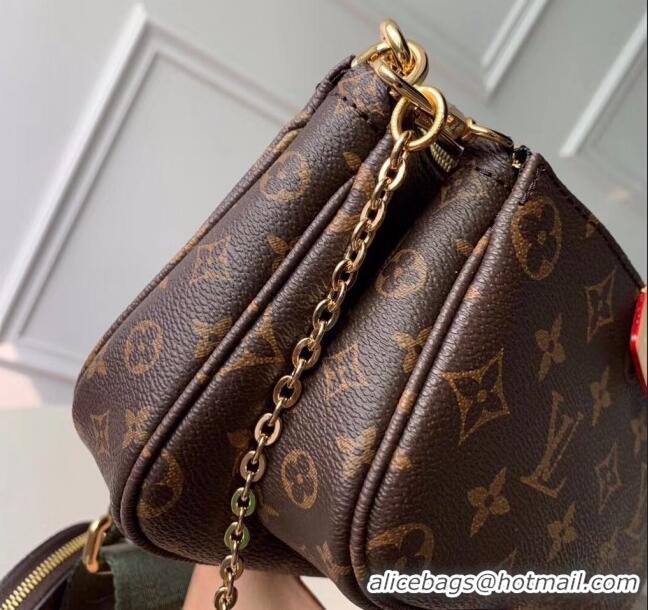 Inexpensive Louis Vuitton Multi-Pochette Accessoires Triple Monogram Canvas Shoulder Bag M44840 Pink 2024