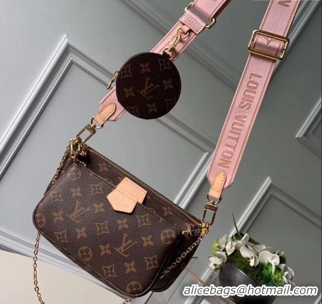 Inexpensive Louis Vuitton Multi-Pochette Accessoires Triple Monogram Canvas Shoulder Bag M44840 Pink 2024