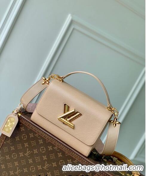 Top Quality Louis Vuitton Twist MM Bag in Epi Leather M25361 Macchiato Beige 2024