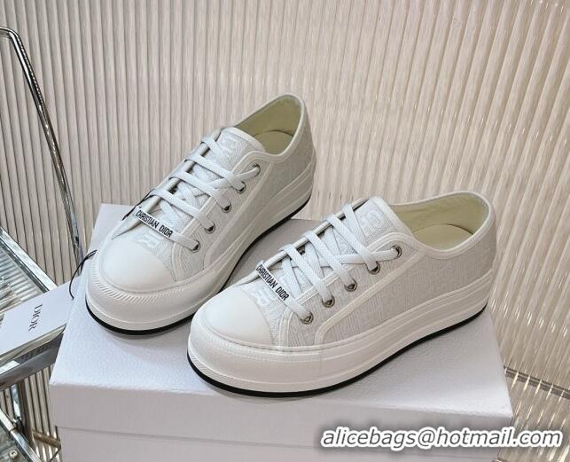 Best Price Dior Walk'n'Dior Platform Sneakers 4.5cm in White Dior Oblique Cotton 7230066