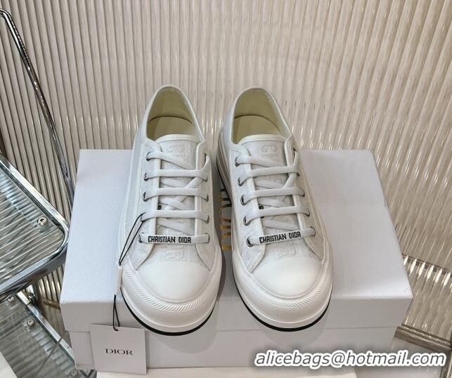 Best Price Dior Walk'n'Dior Platform Sneakers 4.5cm in White Dior Oblique Cotton 7230066