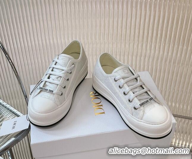 Best Price Dior Walk'n'Dior Platform Sneakers 4.5cm in White Dior Oblique Cotton 7230066