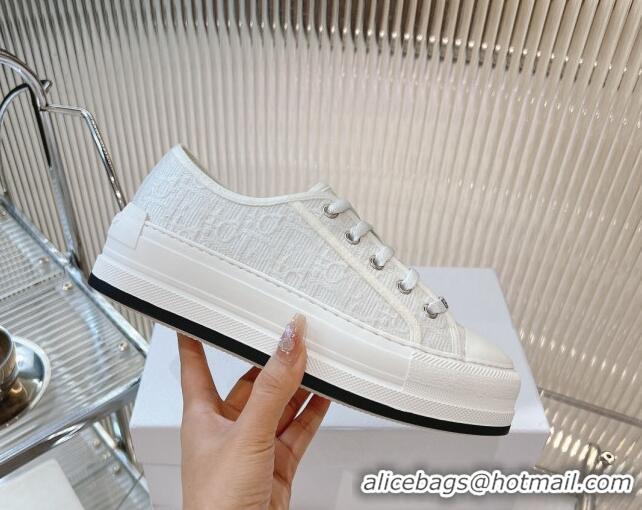 Best Price Dior Walk'n'Dior Platform Sneakers 4.5cm in White Dior Oblique Cotton 7230066