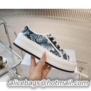 Sophisticated Dior Walk'n'Dior Platform Sneakers 4.5cm in Blue Butterfly Embroidery 7230069