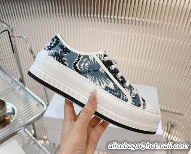 Sophisticated Dior Walk'n'Dior Platform Sneakers 4.5cm in Blue Butterfly Embroidery 7230069