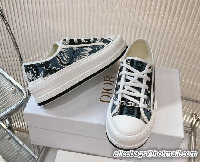 Sophisticated Dior Walk'n'Dior Platform Sneakers 4.5cm in Blue Butterfly Embroidery 7230069