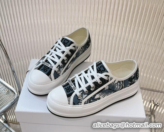 Sophisticated Dior Walk'n'Dior Platform Sneakers 4.5cm in Blue Butterfly Embroidery 7230069