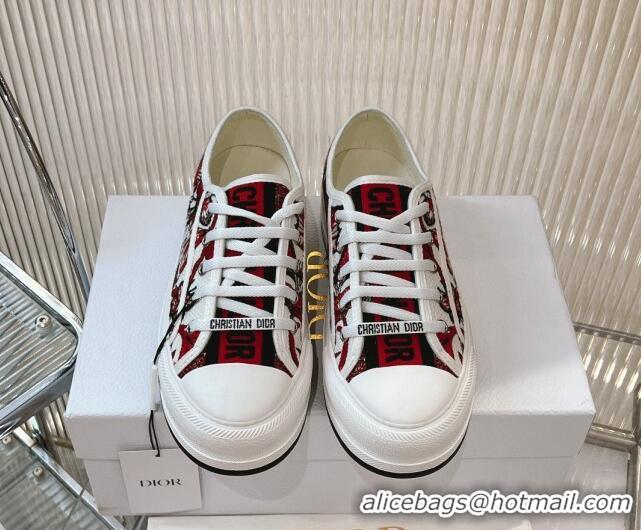 Best Grade Dior Walk'n'Dior Platform Sneakers 4.5cm in White Multicolor Jardin Botanique Embroidery 7230074