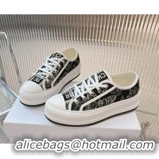 Unique Style Dior Walk'n'Dior Platform Sneakers 4.5cm in Black Butterfly Embroidered Cotton 7230076