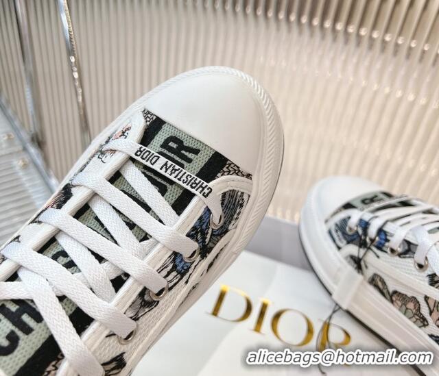 Good Looking Dior Walk'n'Dior Platform Sneakers 4.5cm in White 2 Butterfly Embroidered Cotton 7230077