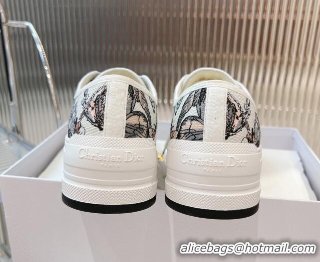 Good Looking Dior Walk'n'Dior Platform Sneakers 4.5cm in White 2 Butterfly Embroidered Cotton 7230077