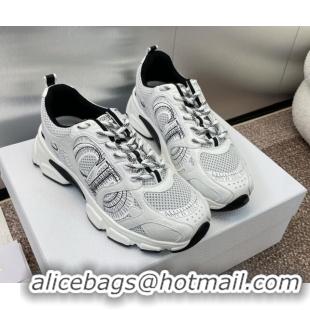 Most Popular Dior Chrono Sneakers 4cm in Mesh with Laminated Leather-Effect Panels White 7230078