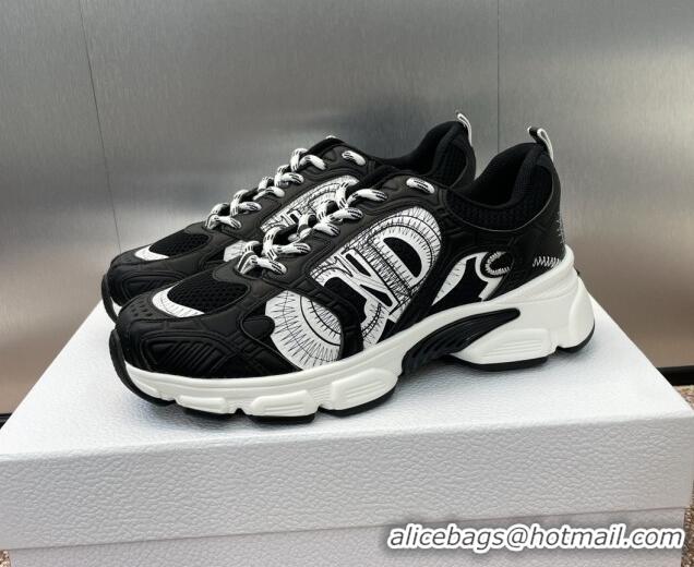 Lower Price Dior Dior Chrono Sneakers 4cm in Mesh with Laminated Leather-Effect Panels Black 7230082