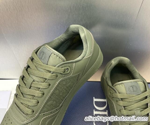 Unique Style Dior B27 Low-Top Sneakers in Grained Calfskin Khaki Green 7230085