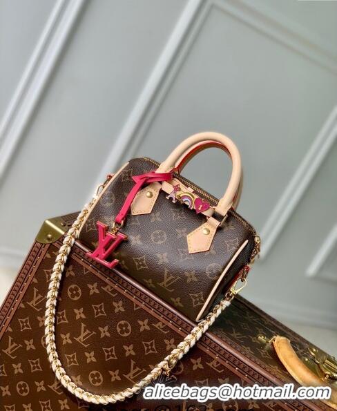 Low Price Louis Vuitton Speedy 18 LV&I Monogram Canvas Bag with Charm M46970 Brown 2024