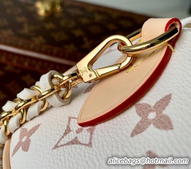 Promotional Louis Vuitton Speedy 18 LV&I Monogram Dune Canvas Bag with Charm M24606 White 2024