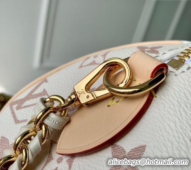 Promotional Louis Vuitton Speedy 18 LV&I Monogram Dune Canvas Bag with Charm M24606 White 2024