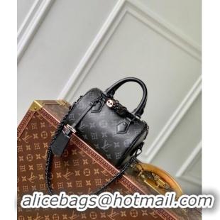 Low Cost Louis Vuitton Speedy 18 LV&I Monogram Eclipse Canvas Bag with Charm M24474 Black 2024