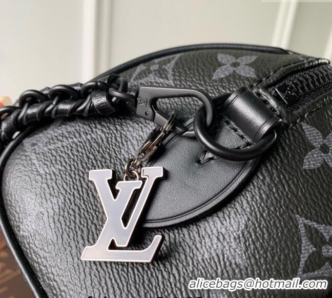 Low Cost Louis Vuitton Speedy 18 LV&I Monogram Eclipse Canvas Bag with Charm M24474 Black 2024