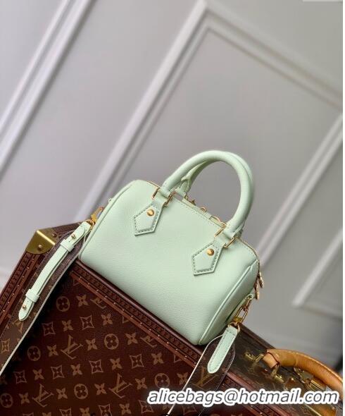 Super Quality Louis Vuitton Speedy 18 LV&I Bag with Charm in Light Green Leather M24605 2024