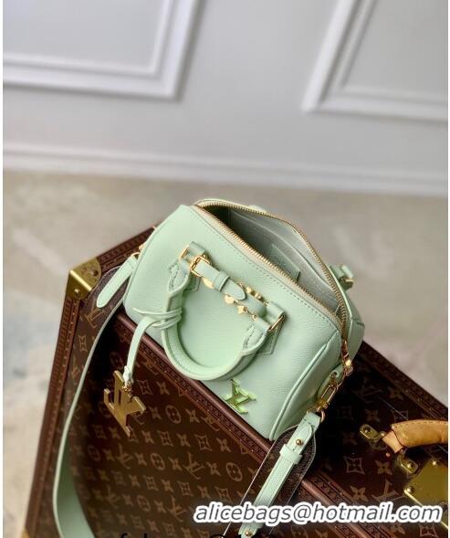 Super Quality Louis Vuitton Speedy 18 LV&I Bag with Charm in Light Green Leather M24605 2024