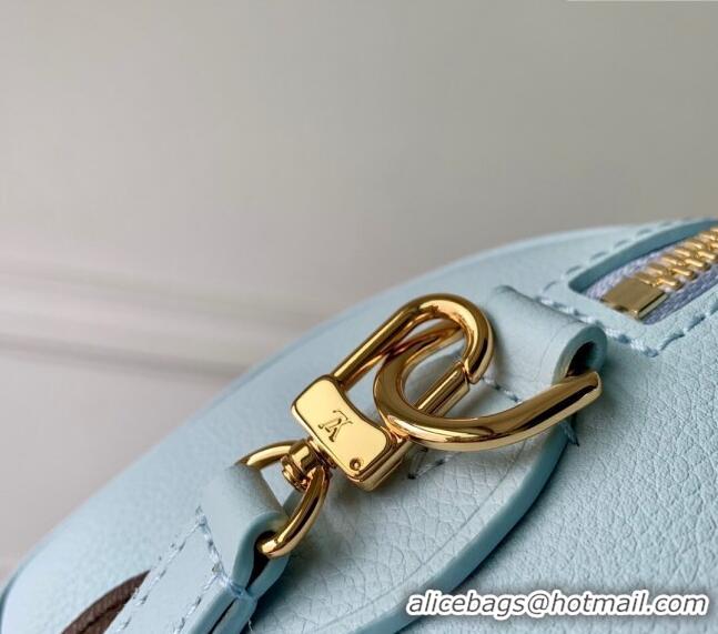 Unique Grade Louis Vuitton Speedy 18 LV&I Bag with Charm in Light Blue Leather M24604 2024