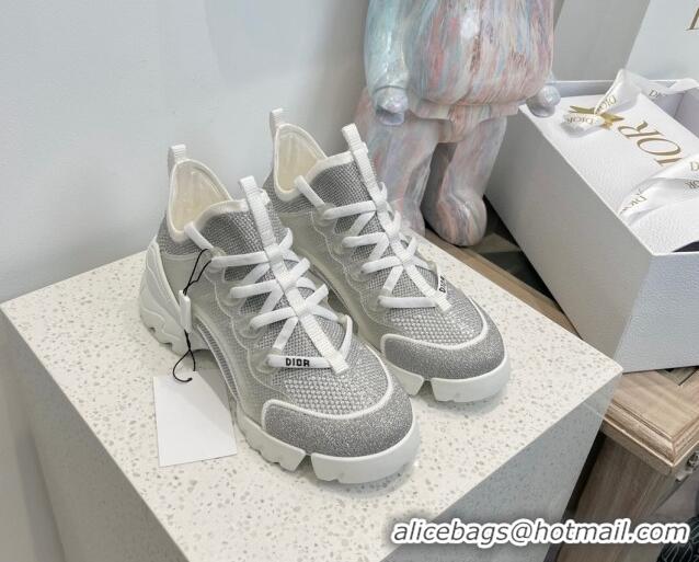 Hot Style Dior D-Connect Sneakers with Strass Grey 7230090