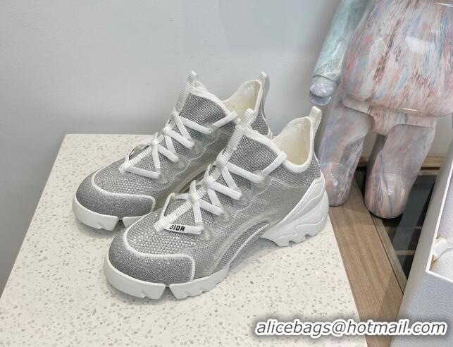 Hot Style Dior D-Connect Sneakers with Strass Grey 7230090