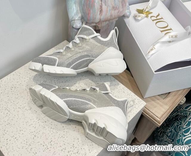 Hot Style Dior D-Connect Sneakers with Strass Grey 7230090