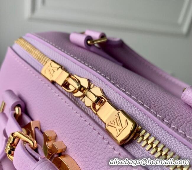 Shop Louis Vuitton Speedy 18 LV&I Bag with Charm in Purple Leather M24598 2024