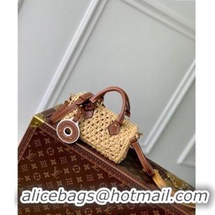 Top Design Louis Vuitton Nano Speedy Mini Bag in Raffia Straw M83525 2024