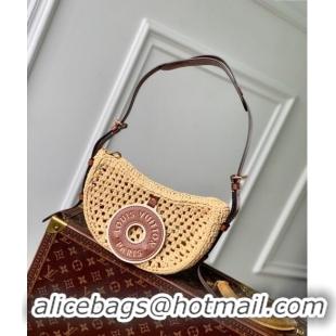 Grade Quality Louis Vuitton Croissant MM Hobo Bag in Raffia Straw M24811 2024