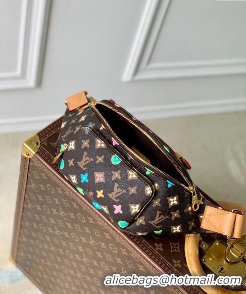 Top Design Louis Vuitton Rush Bumbag Belt Bag in Chocolate Brown Monogram Craggy Canvas M24858 2024