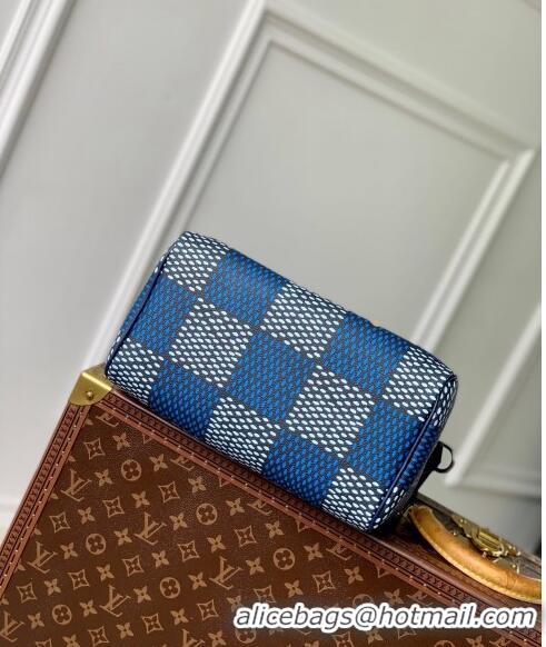 Well Crafted Louis Vuitton Men's Speedy 25 Bandouliere bag in Blue Damier Heritage Canvas N40691 2024