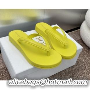 Sumptuous Dior Diorsea Flat Thong Sandal in Calfskin Yellow 724057