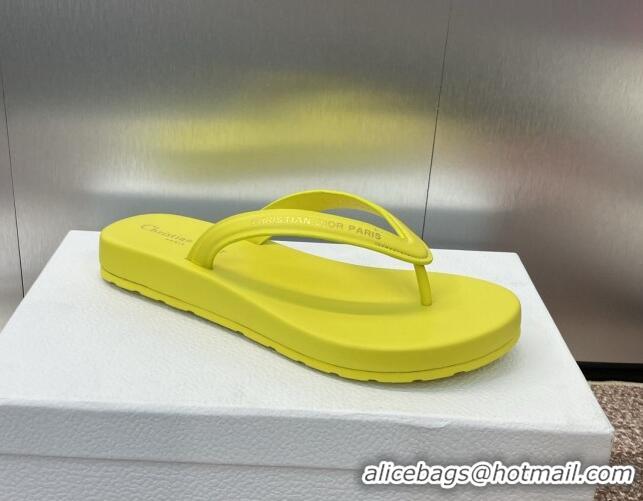 Sumptuous Dior Diorsea Flat Thong Sandal in Calfskin Yellow 724057