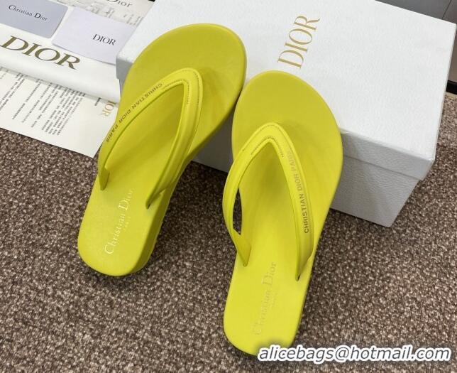 Sumptuous Dior Diorsea Flat Thong Sandal in Calfskin Yellow 724057