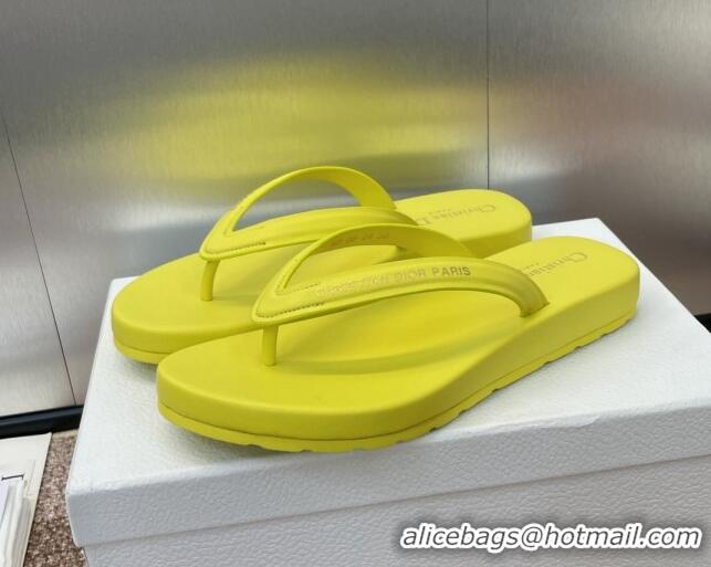 Sumptuous Dior Diorsea Flat Thong Sandal in Calfskin Yellow 724057