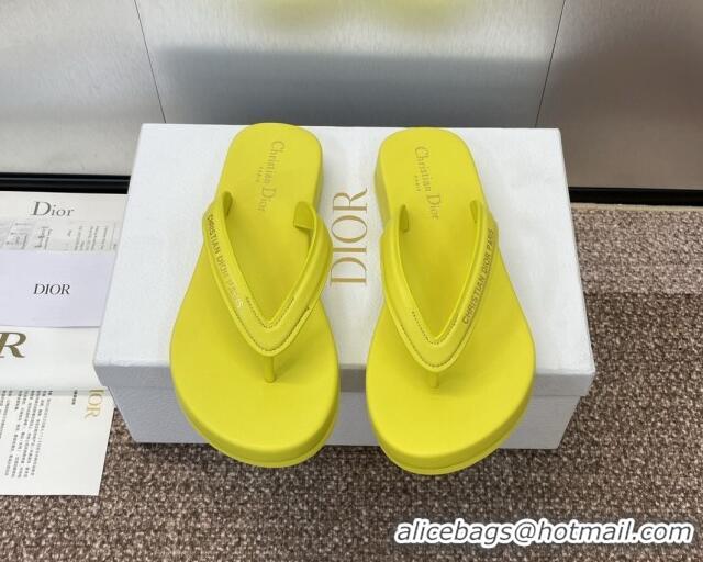 Sumptuous Dior Diorsea Flat Thong Sandal in Calfskin Yellow 724057