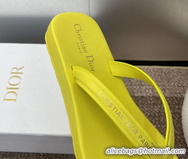 Sumptuous Dior Diorsea Flat Thong Sandal in Calfskin Yellow 724057