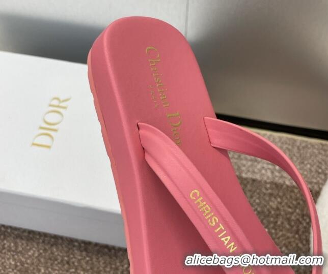 Shop Duplicate Dior Diorsea Flat Thong Sandal in Calfskin Pink 724058