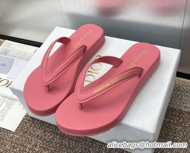 Shop Duplicate Dior Diorsea Flat Thong Sandal in Calfskin Pink 724058