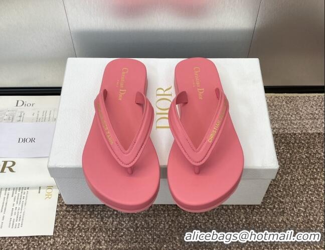 Shop Duplicate Dior Diorsea Flat Thong Sandal in Calfskin Pink 724058