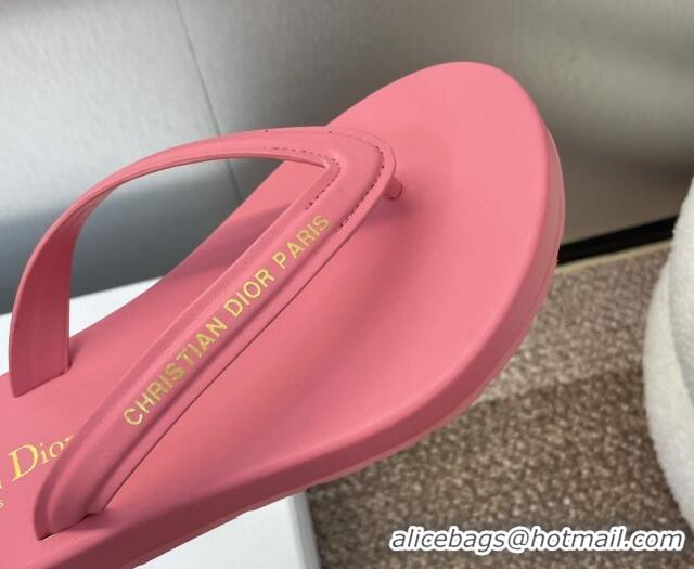 Shop Duplicate Dior Diorsea Flat Thong Sandal in Calfskin Pink 724058