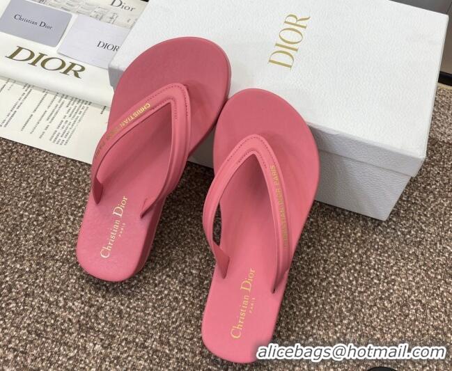 Shop Duplicate Dior Diorsea Flat Thong Sandal in Calfskin Pink 724058