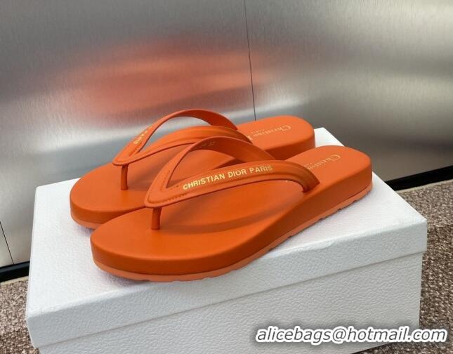 Top Design Dior Diorsea Flat Thong Sandal in Calfskin Orange 724060